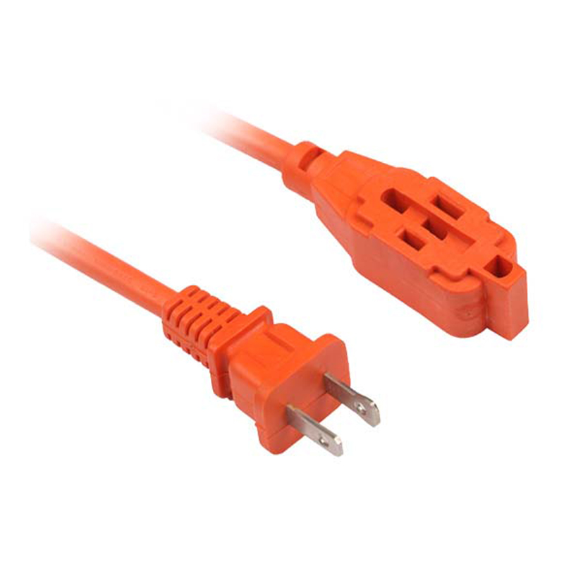 2-প্রং ইউএস প্লাগ FP-670, FP-671 সহ উজ্জ্বল অরেঞ্জ মাল্টি-আউটলেট আউটডোর এক্সটেনশন কর্ড