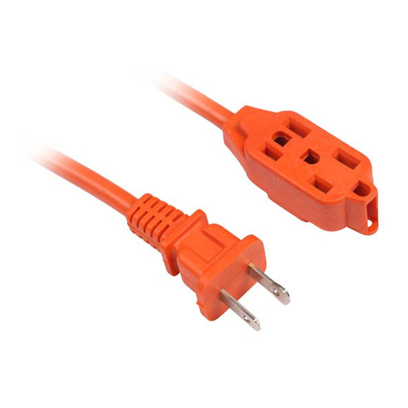 2-প্রং ইউএস প্লাগ FP-670, FP-671 সহ উজ্জ্বল অরেঞ্জ মাল্টি-আউটলেট আউটডোর এক্সটেনশন কর্ড